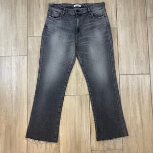 MOUSSY Vintage Gray Straight Leg Jeans Womens Size 30/31 High Rise Raw Hem Japan